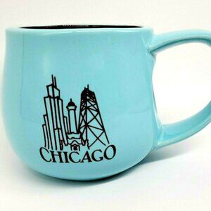 Chicago Skyline Turquoise and Brown Inside Coffee/Tea Cup Mug